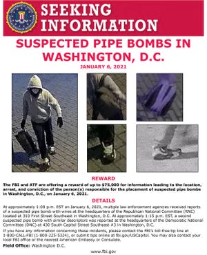 FBI increases reward for info on Capitol pipe bombs to 0,000