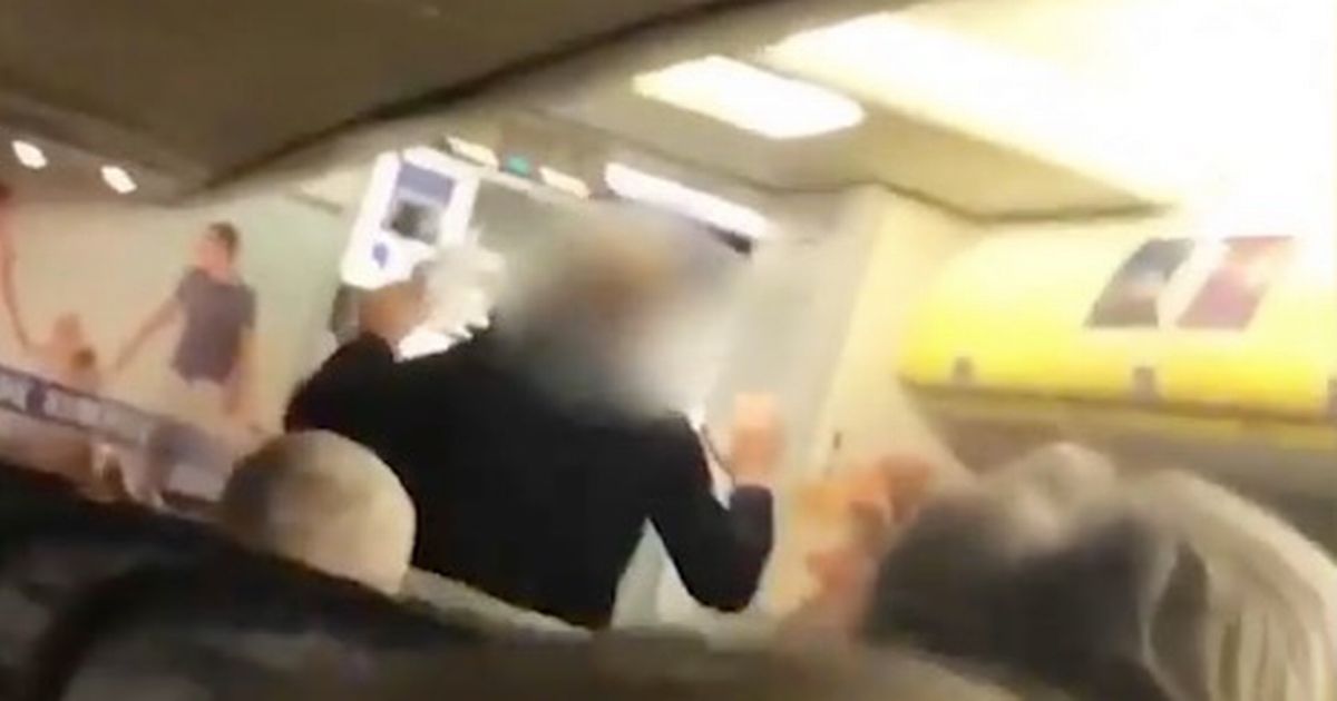 Ryanair staff headbutted by drunken yob on flight who downed 3/4 of vodka bottle