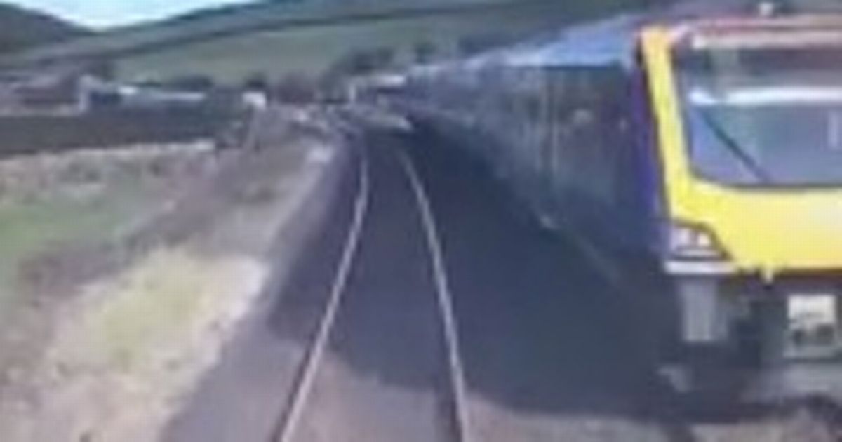 Driver’s dramatic near miss with train caught in heart-stopping footage