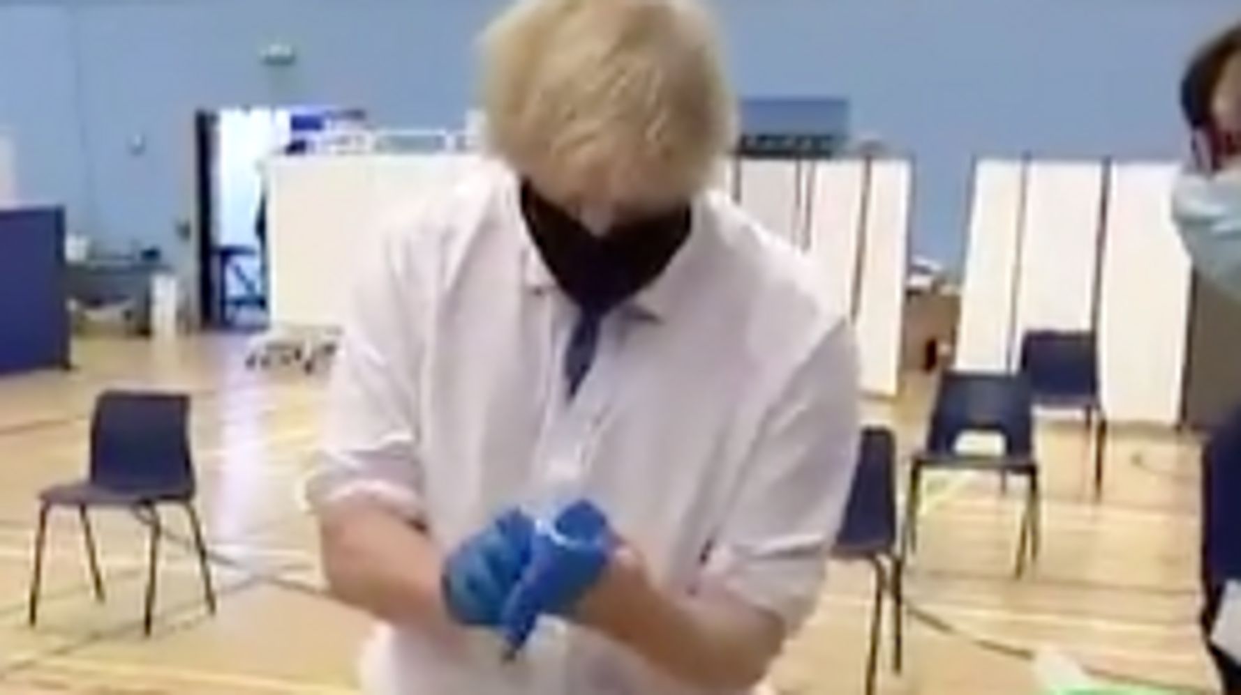 Boris Johnson Struggles To Put On A Glove, Compares Himself To O.J. Simpson