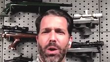 Donald Trump Jr. Rips Teachers Unions In Front Of A Gun Wall; Critics Go Ballistic