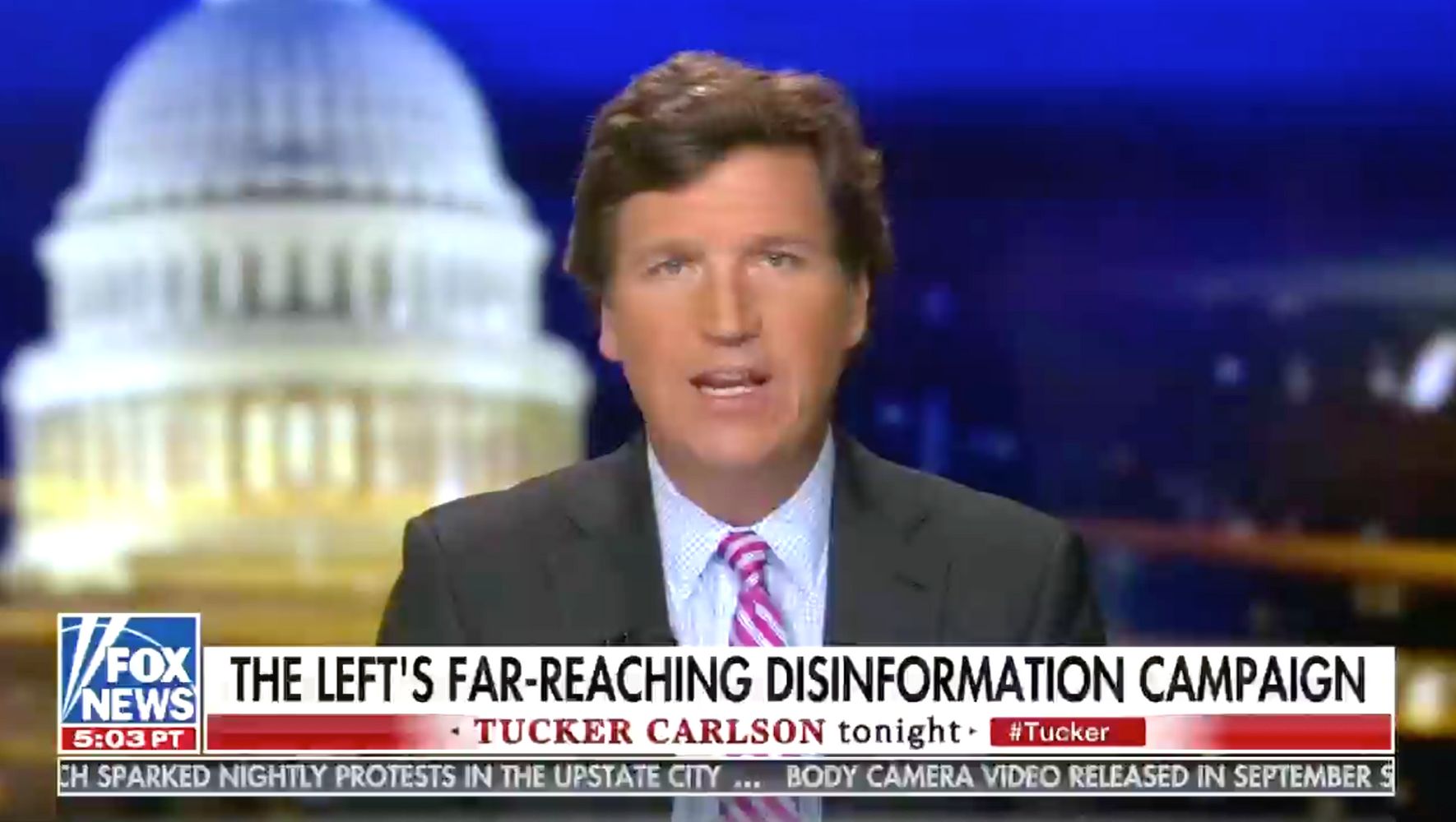 Tucker Carlson Suggests QAnon Doesn’t Exist Because He Can’t Find Its Website