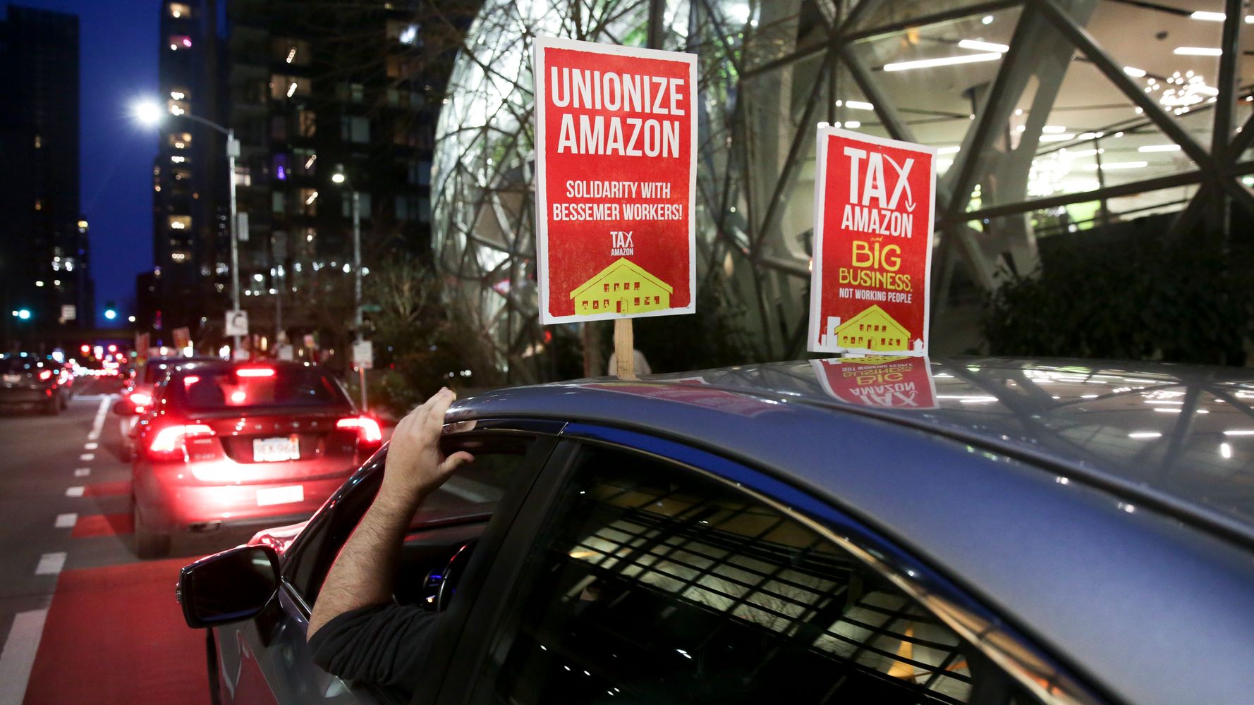 Amazon Workers’ Fight To Unionize Draws Help From Around The World