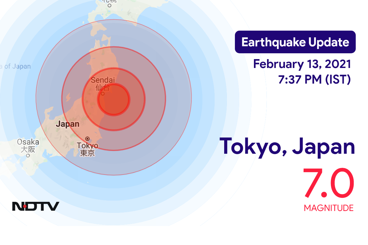 Earthquake near Tokyo, Japan Today with Magnitude 7.0