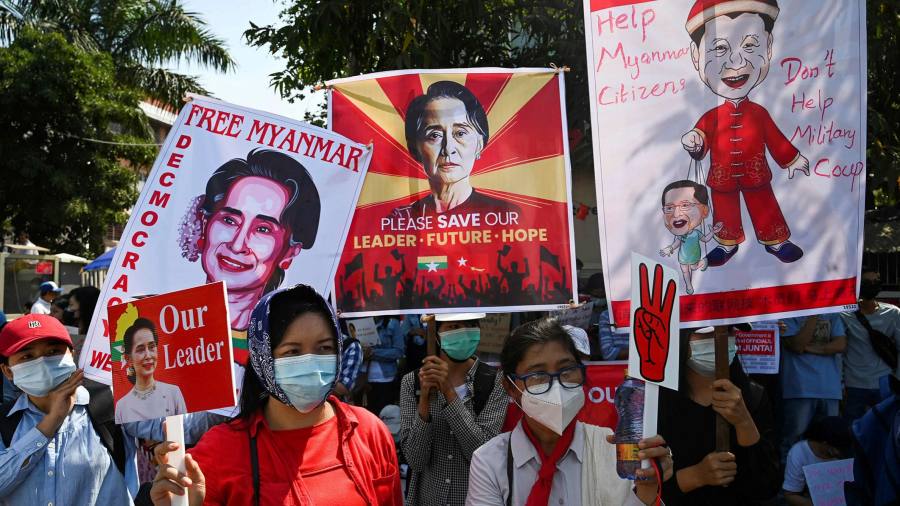 Myanmar protesters accuse China of backing coup plotters