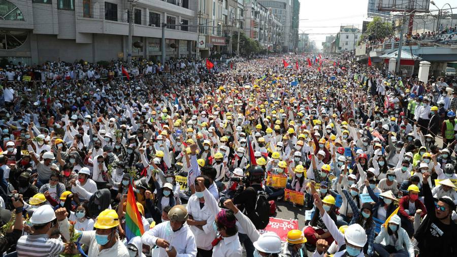 Myanmar protesters join general strike in defiance of threats of violence