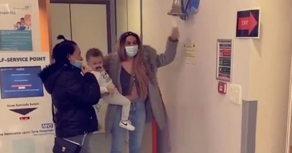 Mum rings ‘cancer-free’ bell with baby son after chemo kept them apart for months