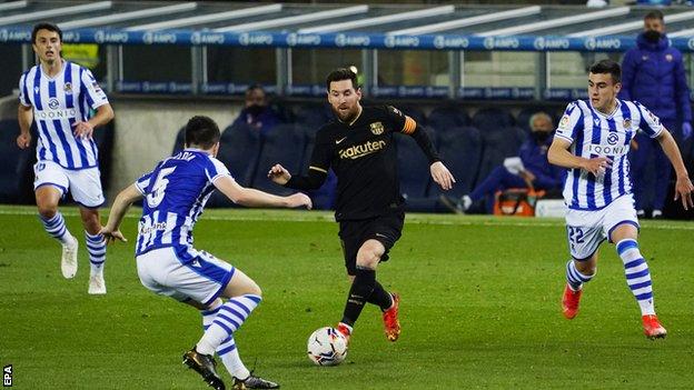 Real Sociedad 1-6 Barcelona: Lionel Messi scores twice on record-breaking 768th appearance