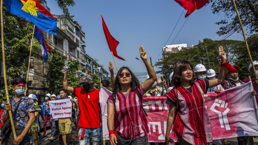 Myanmar garment workers stand for ‘women martyrs’ of democracy protests